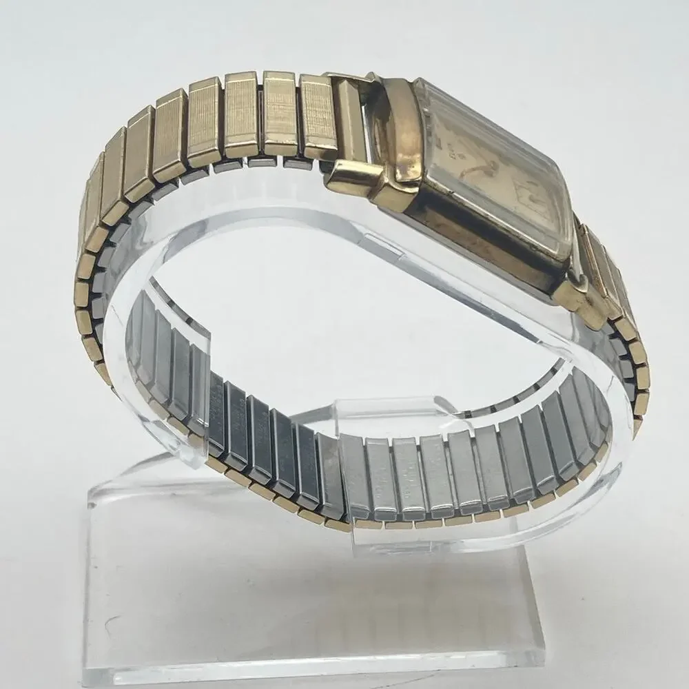 VTG 1950's Elgin Mechanical 10k RPG Bezel 17j Watch 22mm Expandable Works *Read*